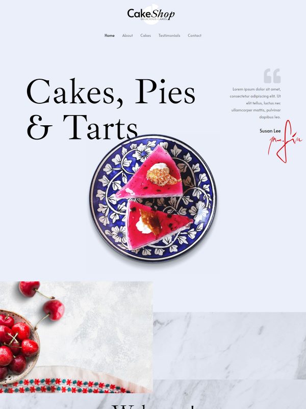 Template de site para confeitaria